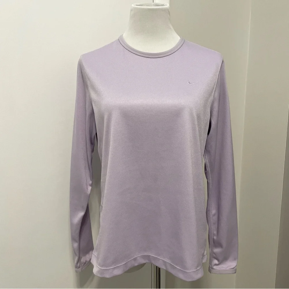 Nike Dri-Fit Lavender Long Sleeve Women's Athletic Top Size L